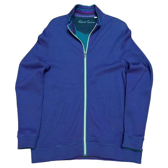 Robert Graham Luxury Designer Waffle Thermal Golf Light Jacket - Large - Picture 1 of 6